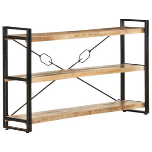 Bokhylla med 3 hyllplan 140x30x80 cm massivt mangoträ