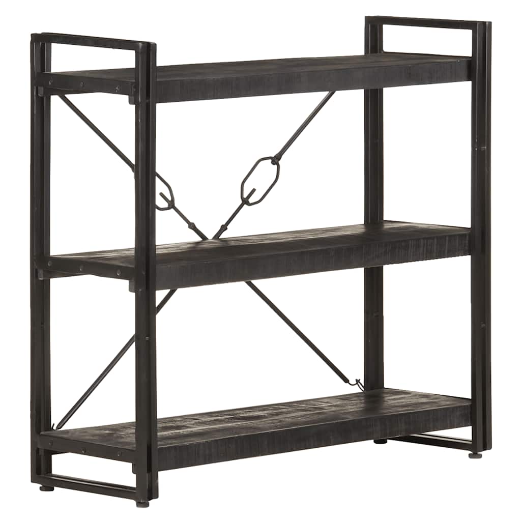 Bokhylla med 3 hyllplan 90x30x80 cm massivt mangoträ