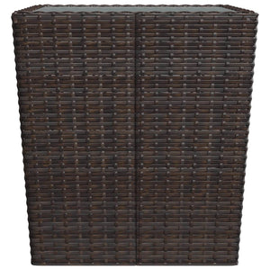 Caféset 3 delar konstrotting och härdat glas brun