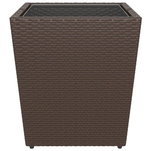 Caféset 5 delar konstrotting och härdat glas brun