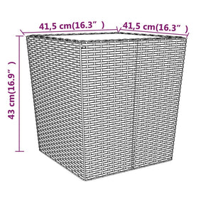 Caféset 5 delar konstrotting och härdat glas grå