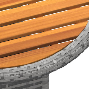 Caféset för trädgården 3 delar konstrotting grå