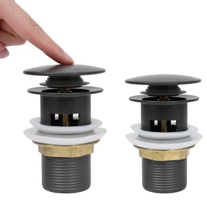 Pop-up bottenventil med överflödesfunktion grå 6,4x6,4x9,1 cm