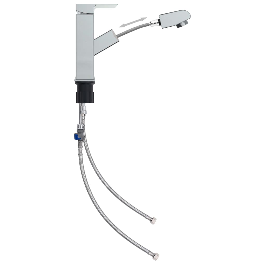 Badrumsblandare med utdragbar pip kromad finish 157x172 mm