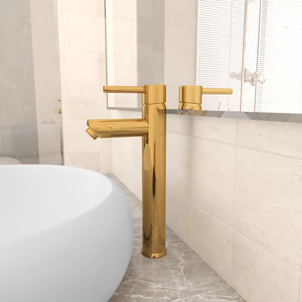 Badrumsblandare guld 12x30 cm