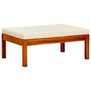 Trädgårdsbänk med baldakin och fotpallar massivt akaciaträ