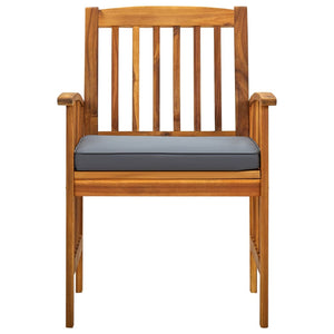 Matgrupp för trädgården med dynor 5 delar massivt akaciaträ