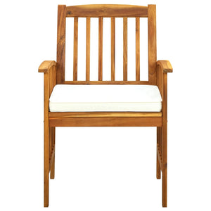 Matgrupp för trädgården med dynor 7 delar massivt akaciaträ