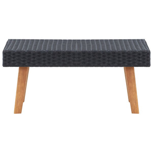 Loungegrupp för trädgården med dynor 2 delar konstrotting svart