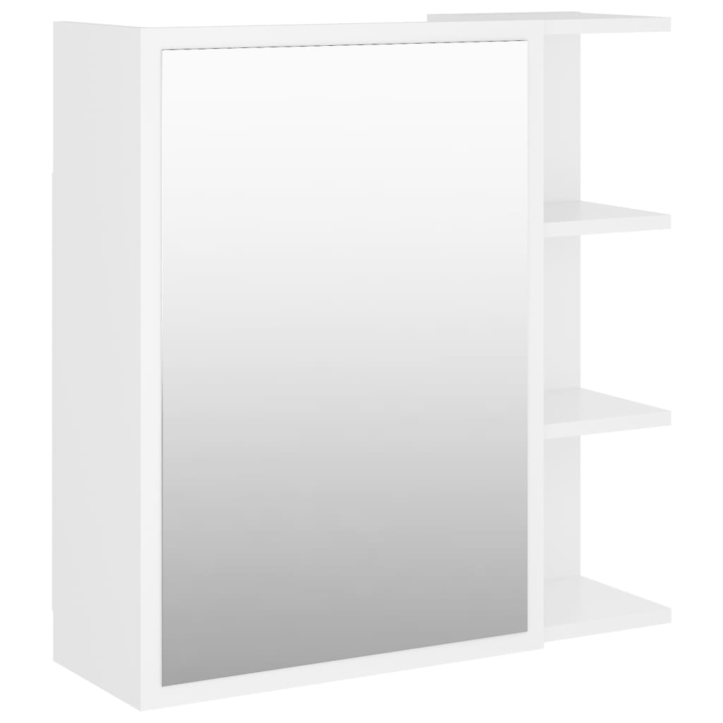 Spegelskåp för badrum vit 62,5x20,5x64 cm konstruerat trä