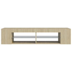 TV-bänk med LED-belysning sonoma-ek 135x39x30 cm