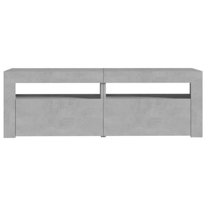 TV-bänk med LED-belysning betonggrå 120x35x40 cm