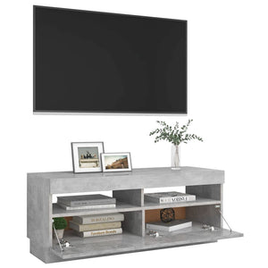 TV-bänk med LED-belysning betonggrå 100x35x40 cm