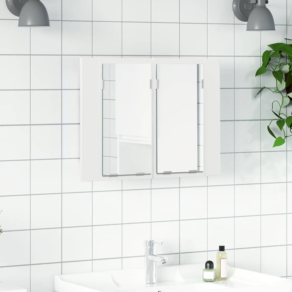 Spegelskåp med LED vit 60x12x45 cm akryl