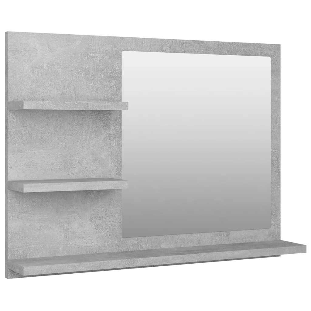 Badrumsspegel betonggrå 60x10,5x45 cm konstruerat trä