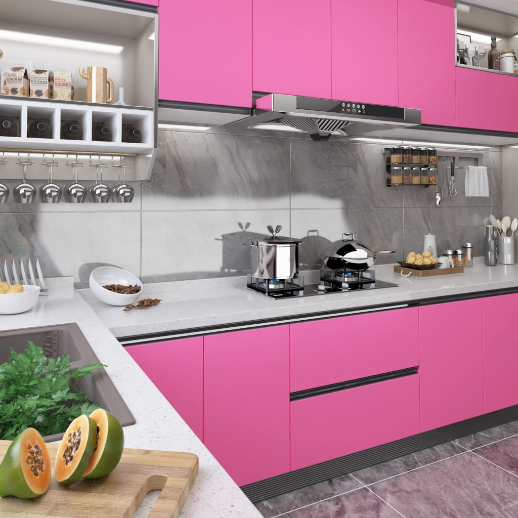 Dekorplast rosa högglans 500x90 cm PVC