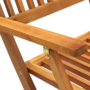 Hopfällbar matgrupp för trädgården 5 delar massivt akaciaträ