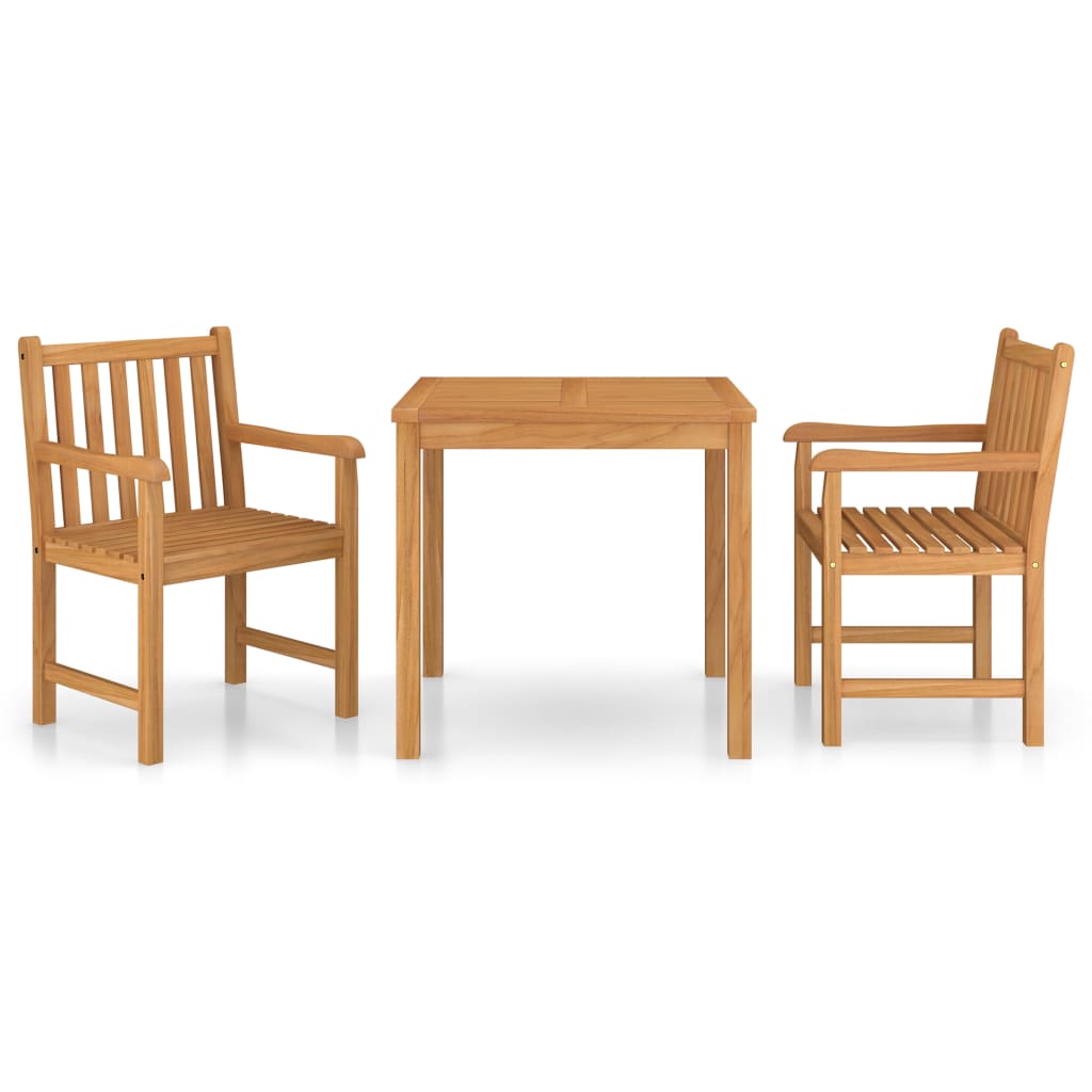 3-delad trädgårdsmatgrupp 80x80 cm massiv teak