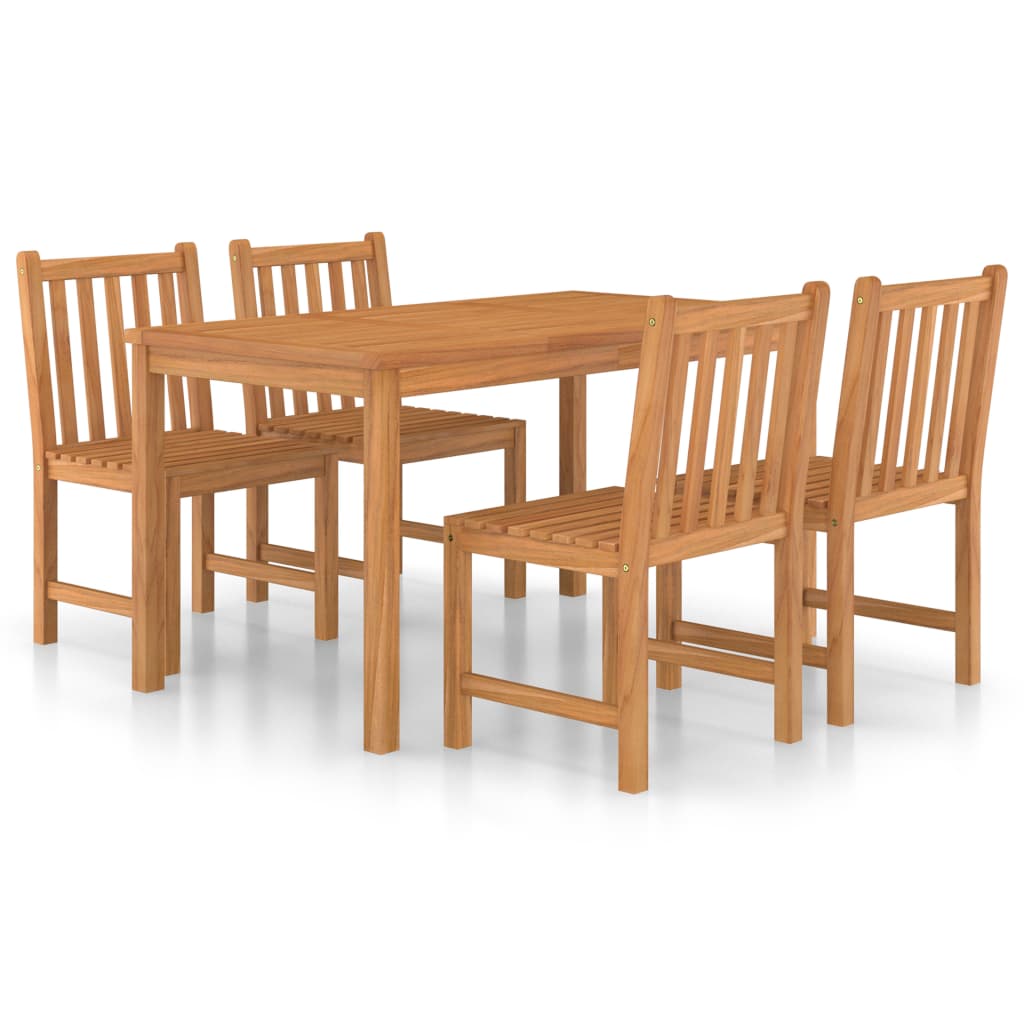 5-delad trädgårdsmatgrupp 140x80 cm massiv teak