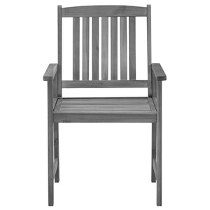 Trädgårdsstolar med dynor 4 st grå massivt akaciaträ