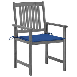 Trädgårdsstolar med dynor 4 st grå massivt akaciaträ