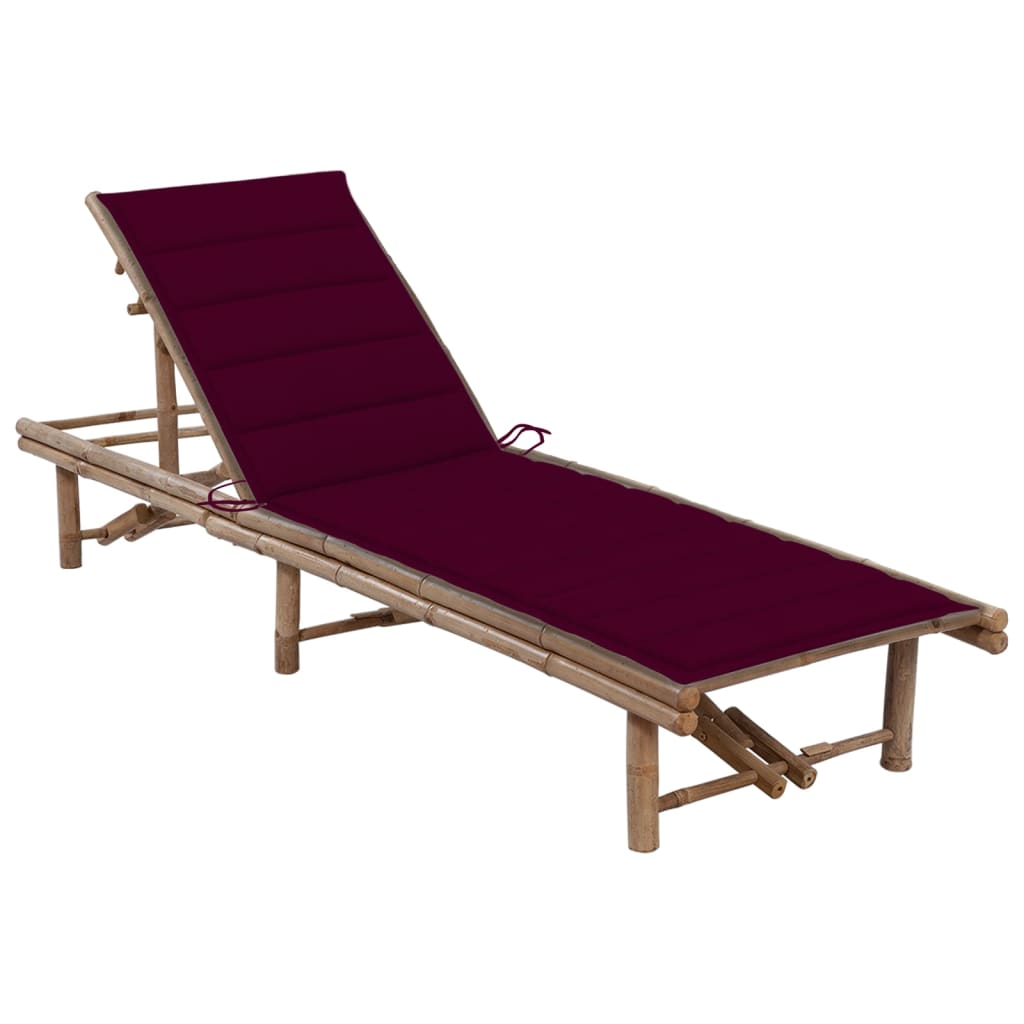 Solsäng med dyna bambu