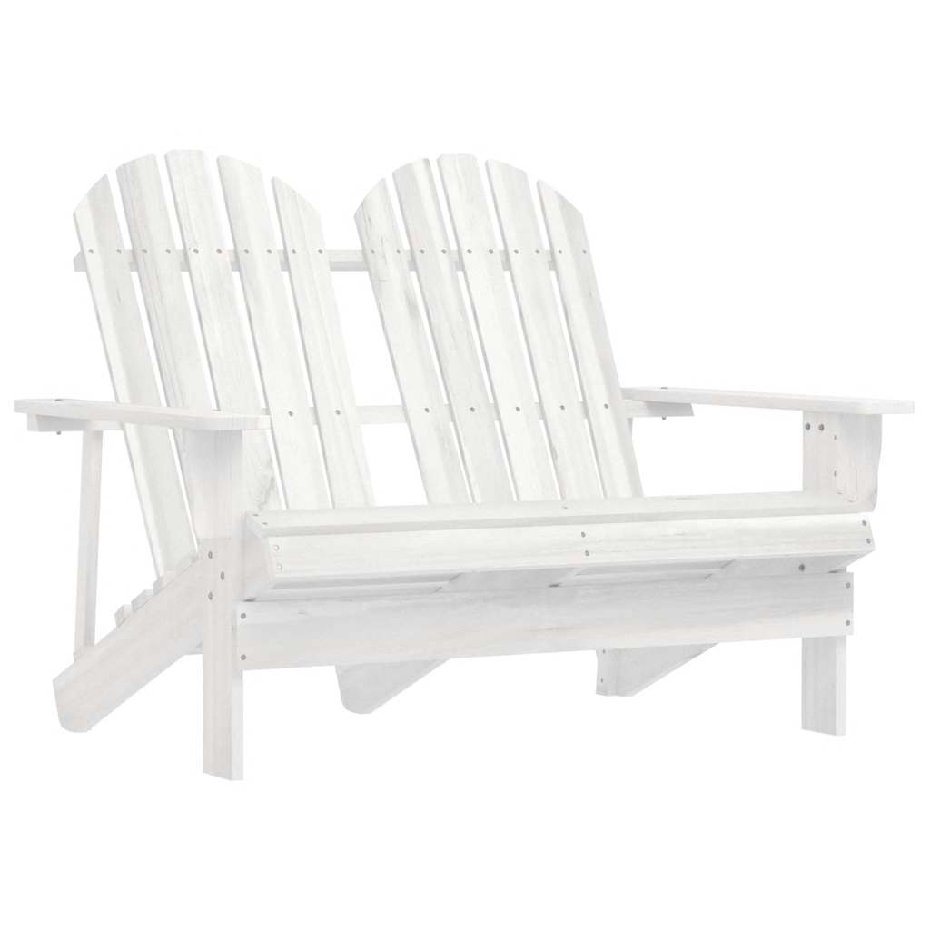 Adirondackstol 2-sits massivt granträ vit