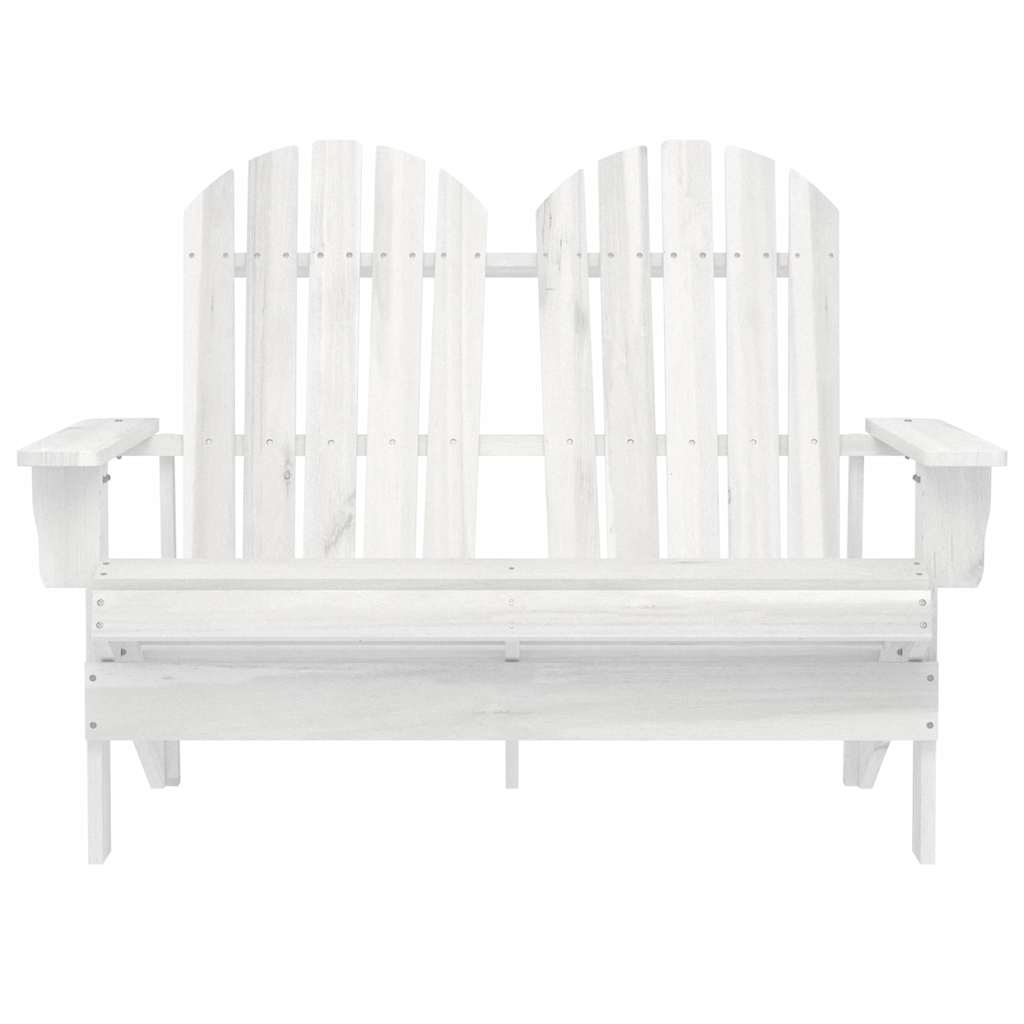Adirondackstol 2-sits massivt granträ vit
