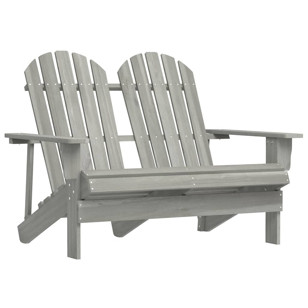Adirondackstol 2-sits massivt granträ grå