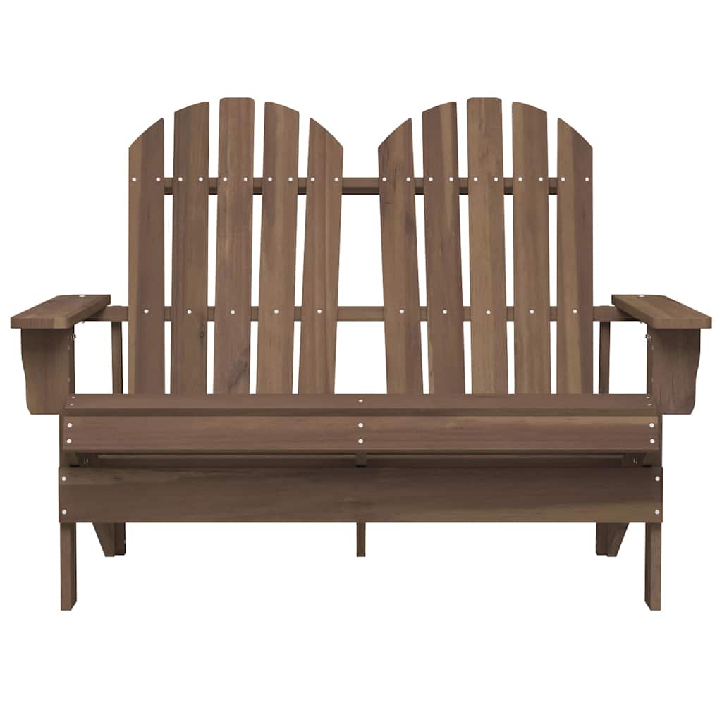 Adirondackstol 2-sits massivt granträ brun