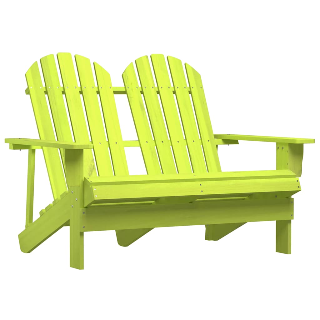 Adirondackstol 2-sits massivt granträ grön