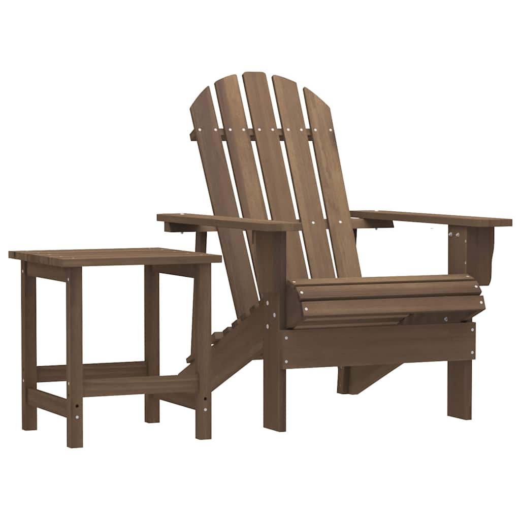 Adirondackstol med bord massivt granträ brun
