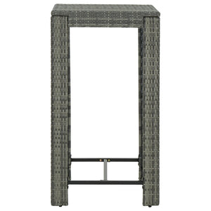 Bargrupp för trädgården med dynor 5 delar konstrotting grå