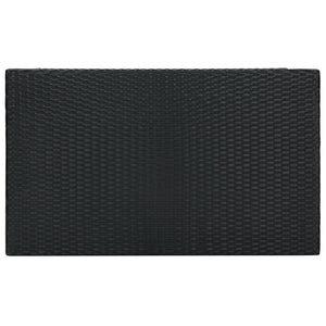 Bargrupp för trädgården med dynor 5 delar konstrotting svart