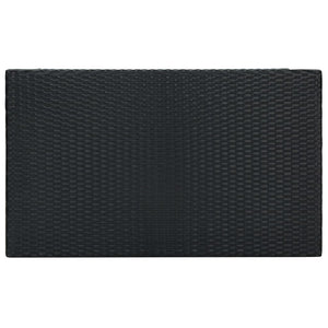 Bargrupp för trädgården med dynor 5 delar konstrotting svart