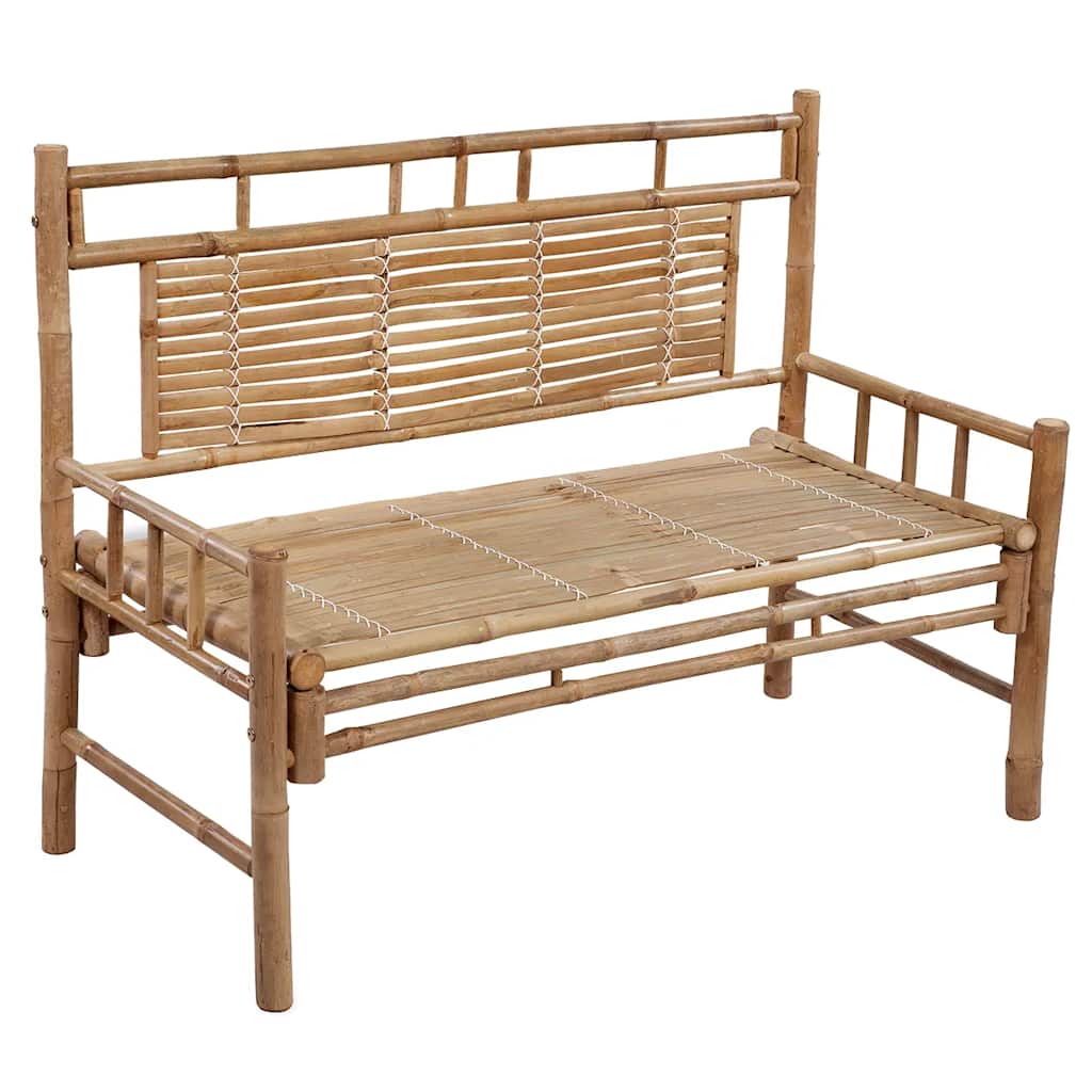Trädgårdsbänk med dyna 120 cm bambu