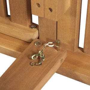 Hopfällbar solsäng med liggunderlag massivt akaciaträ