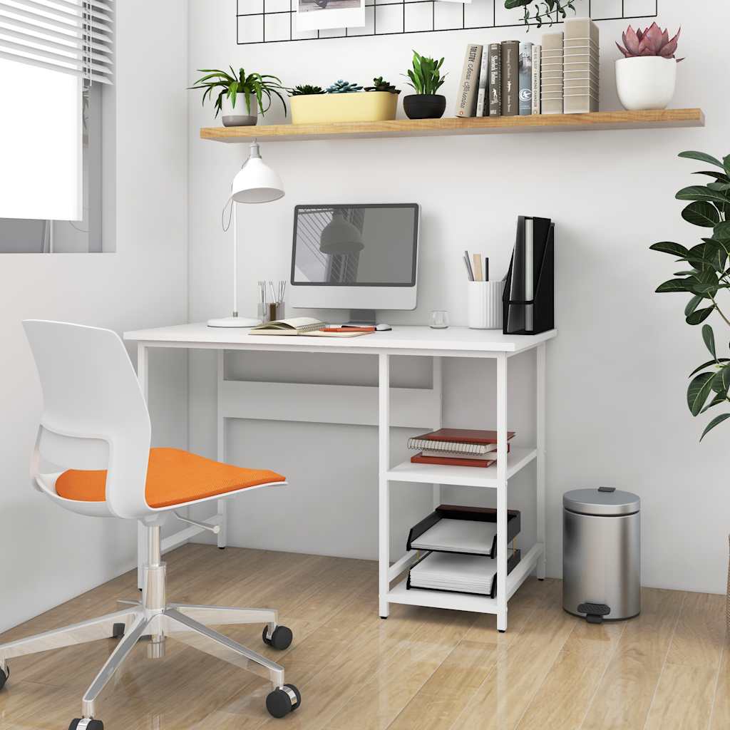 Datorbord vit 105x50x72 cm MDF och metall