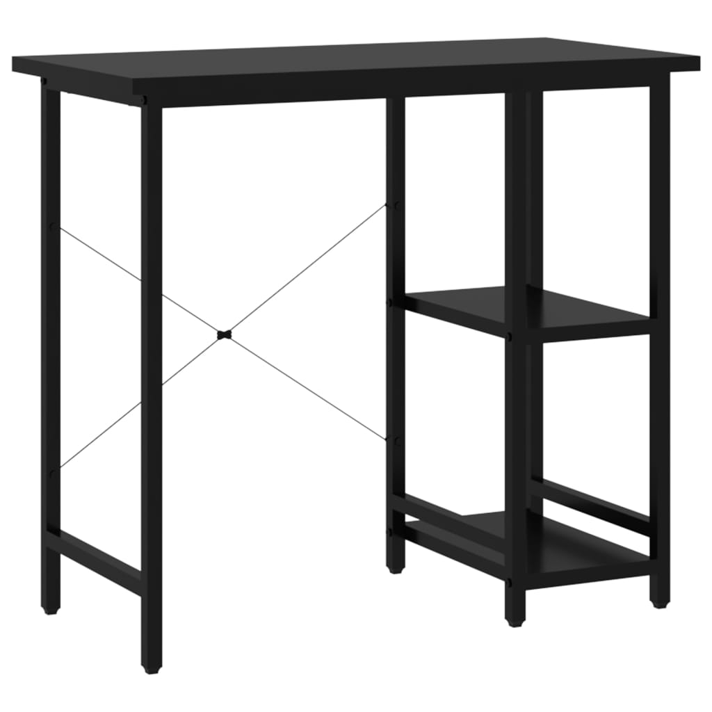 Datorbord svart 80x40x72 cm MDF och metall