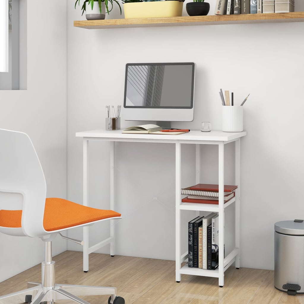 Datorbord vit 80x40x72 cm MDF och metall