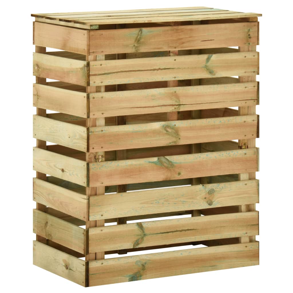 Ribbad trädgårdskompost 80x50x100 cm impregnerad furu