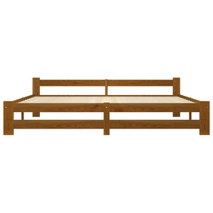 Sängram honungsbrun massiv furu 200x200 cm