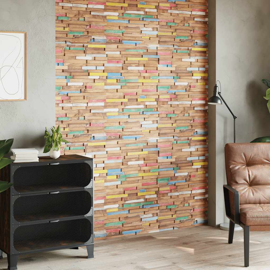 Väggbeklädnad 10 st 1,03 m² massiv teak