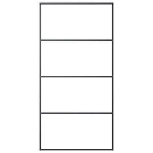 Skjutdörr aluminium med ESG-glas 102,5x205 cm svart