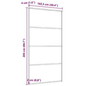 Skjutdörr aluminium med ESG-glas 102,5x205 cm svart
