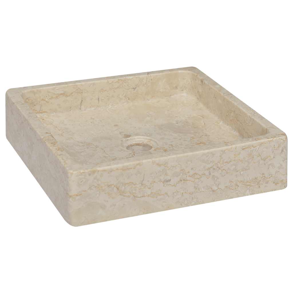 Handfat gräddvit 40x40x10 cm marmor