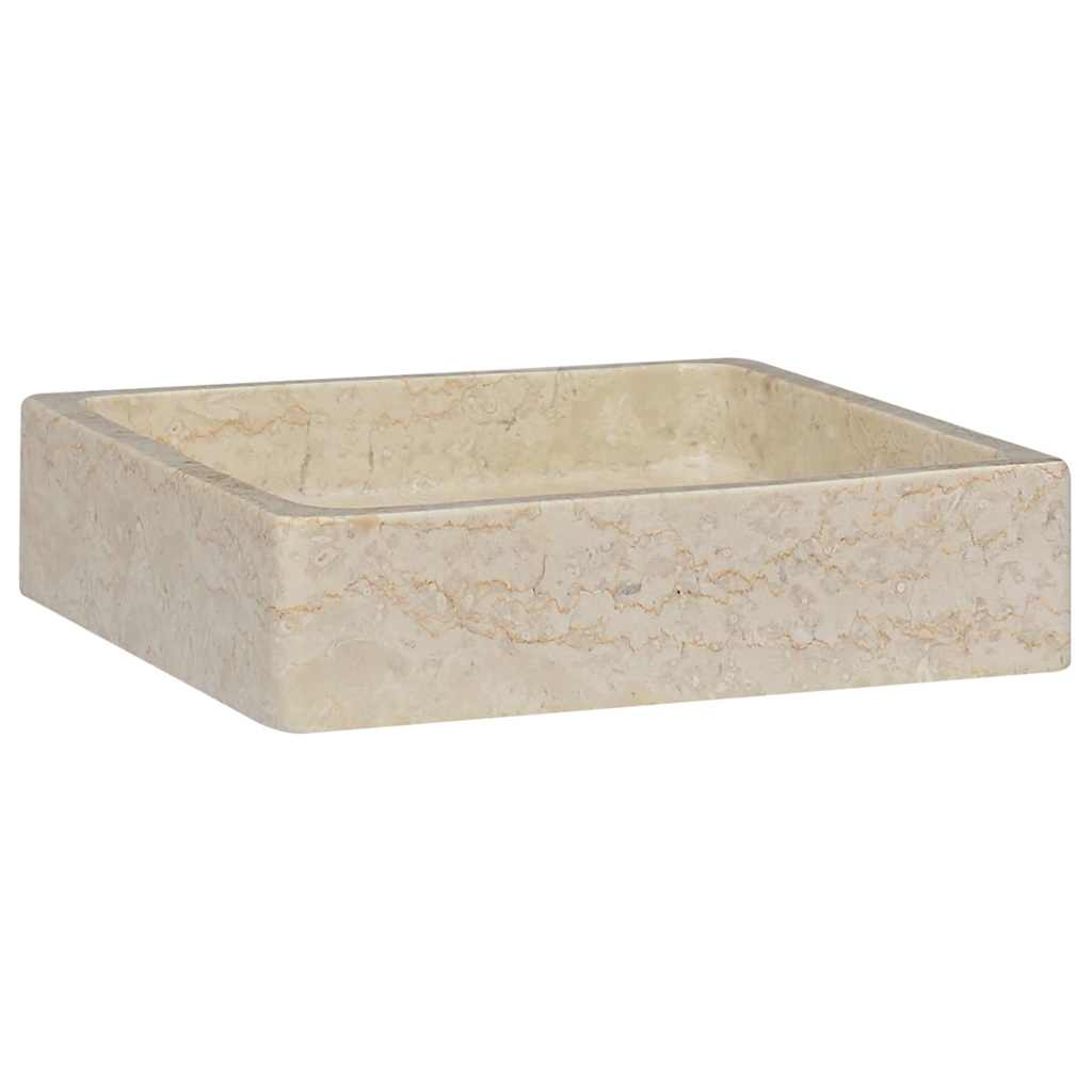 Handfat gräddvit 40x40x10 cm marmor