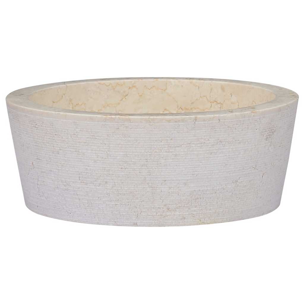 Handfat gräddvit Ø40x15 cm marmor