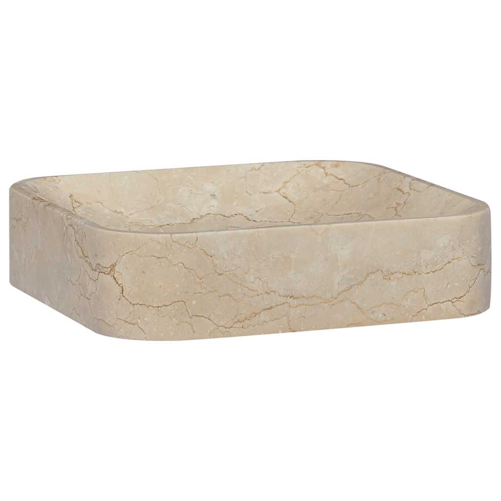 Handfat gräddvit 40x40x10 cm marmor