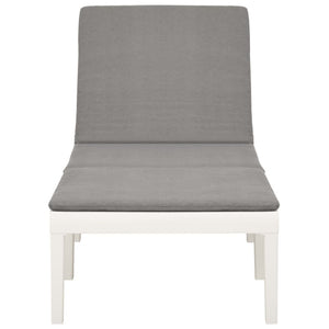 Solsäng med dyna plast vit